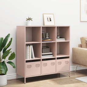 Aparador alto 101,5x39x103,5 cm aço rosa