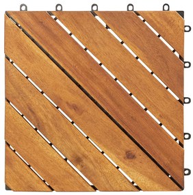 Ladrilhos de terraço 20 pcs 30x30 cm acácia maciça castanho