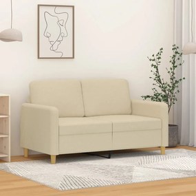 Sofá de 2 lugares tecido 120 cm cor creme