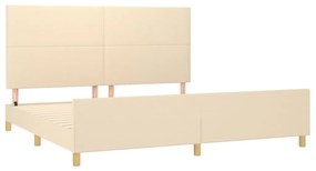 Estrutura de cama com cabeceira 200x200 cm tecido cor creme