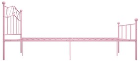 Estrutura de cama 160x200 cm metal rosa