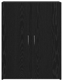 Gabinete de Escritório Carvalho Preto 60x32x77.5 cm Madeira Engenheira