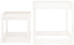 Mesas de areia 2 pcs madeira de pinho maciça branco