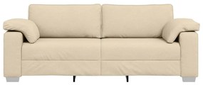 Sofá 3 lugares creme, 178 cm, tecido