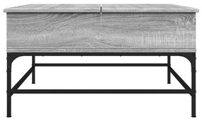 Mesa de centro 80x80x45cm deriv. madeira/metal cinzento sonoma