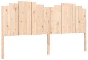 Estrutura de cama com cabeceira 200x200 cm madeira maciça