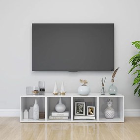 vidaXL Móveis de TV 4 pcs derivados de madeira branco brilhante
