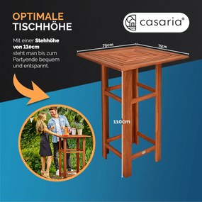 Mesa de bar em madeira de acácia 75x75x110cm Castanha