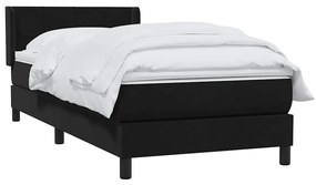 Cama com molas/colchão 80x220 cm veludo preto