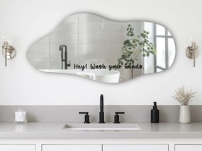 Autocolante para espelho S32 – Hey! Wash your hands.