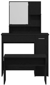 Conjunto de Toucador vidaXL Carvalho Preto Madeira Engenheirada, Touca