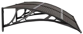 Toldo de porta 150x75 cm policarbonato preto