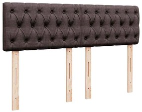 Cama com molas/colchão 140x190 cm tecido castanho-escuro