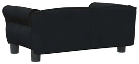 Cama para cães 70x45x30 cm veludo preto