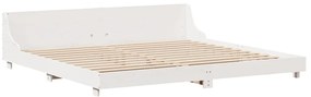 Cama sem colchão 180x200 cm madeira de pinho maciça branco