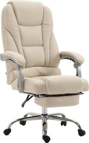 Cadeira de escritório Pacific Fabric com apoio para os pés Creme
