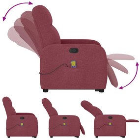 Poltrona de massagens reclin. elevatória tecido vermelho tinto