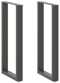 vidaXL Pés para mesa de bar em formato de U, 2 peças, antracite, 40x(100-101) cm, aço