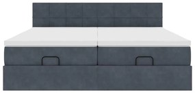 Estrutura cama otomana colchões 160x200 cm cinzento escuro
