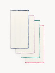 Guardanapos de tecido artesanais Zigzag, conjunto de 4