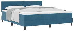 Cama Box com Colchão vidaXL Azul Escuro Super King Veludo