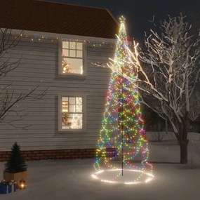328638 vidaXL Árvore de Natal c/ poste metal 1400 luzes LED 5 m colorido