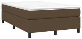Estrutura de cama sem colchão 120x200 cm tecido castanho-escuro