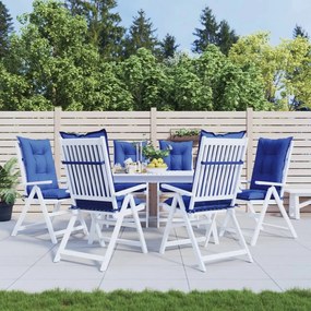 314265 vidaXL Almofadões para cadeiras altas de jardim 6 pcs tecido azul real