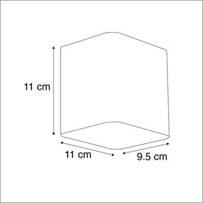 Candeeiro de parede moderno cinzento escuro incl. LED IP54 quadrado - Evi Moderno