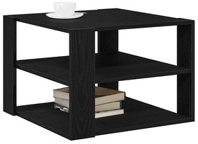 Mesa de centro vidaXL Preto Carvalho 59,5x59,5x40 cm Madeira Engenhari