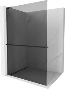 Mexen Kioto+ L parede de duche com prateleira Walk-in 80 x 200 cm, grafite, preto - 800-080-123-70-40