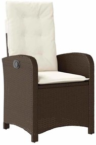 7 pcs conjunto jantar p/ jardim c/ almofadões vime PE castanho