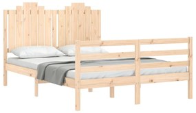 Estrutura de cama de casal com cabeceira madeira maciça