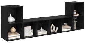 Conjunto de móvel de TV 4 pcs Carvalho Preto 72 x 35 x 36.5 cm