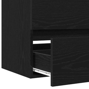 Armário de Pia Carvalho Preto 80x38.5x45 cm Madeira Engenharia