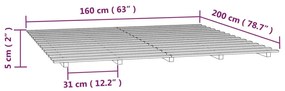 Estrutura de cama 160x200 cm madeira de pinho maciça branco