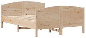 Cama sem colchão 140x190 cm madeira de pinho maciça