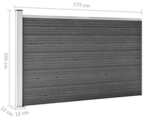 Conjunto de painéis de vedação WPC 872x105 cm preto