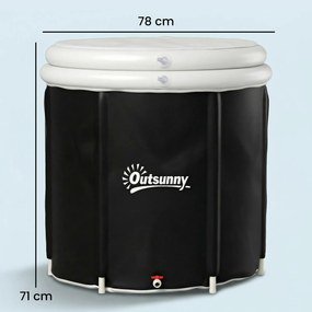 Banheira de Gelo 280L Insuflável Portátil para Recuperação de Atletas com Tampa e Bomba Ø78x71 cm