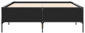 Estrutura de cama 140x190 cm derivados de madeira/metal preto