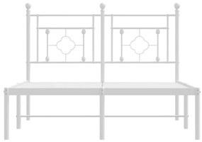 Estrutura de cama com cabeceira 120x200 cm metal branco