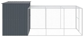Casota p/ cães c/ parque 214x457x181 cm aço galvaniz. antracite