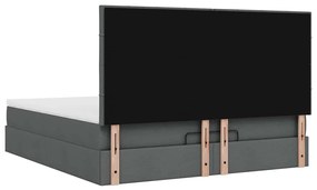 Estrutura de cama otomana com colchão 180x200cm cinzento escuro