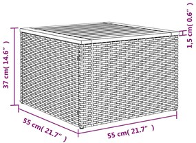 8 pcs conjunto de sofás p/ jardim com almofadões vime PE bege