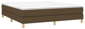 Estrutura de cama sem colchão 160x200 cm tecido castanho-escuro