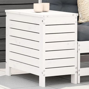 vidaXL Apoio de pés para jardim 62x31,5x52 cm pinho maciço branco