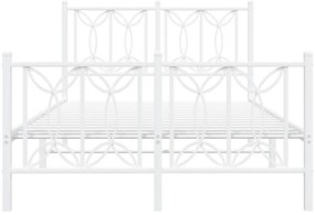 Estrutura de cama com cabeceira e pés 120x190 cm metal branco