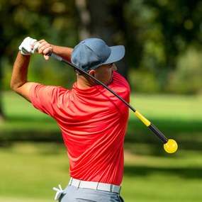 Conjunto de 2 Treinadores de Swing de Golfe, Pega Ergonómica de Fibra de Vidro, Amarelo