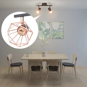 vidaXL Candeeiro de teto com 2 lâmpadas filamentos LED 8 W
