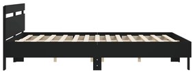 Estrutura cama c/ cabeceira 180x200 cm derivados madeira preto